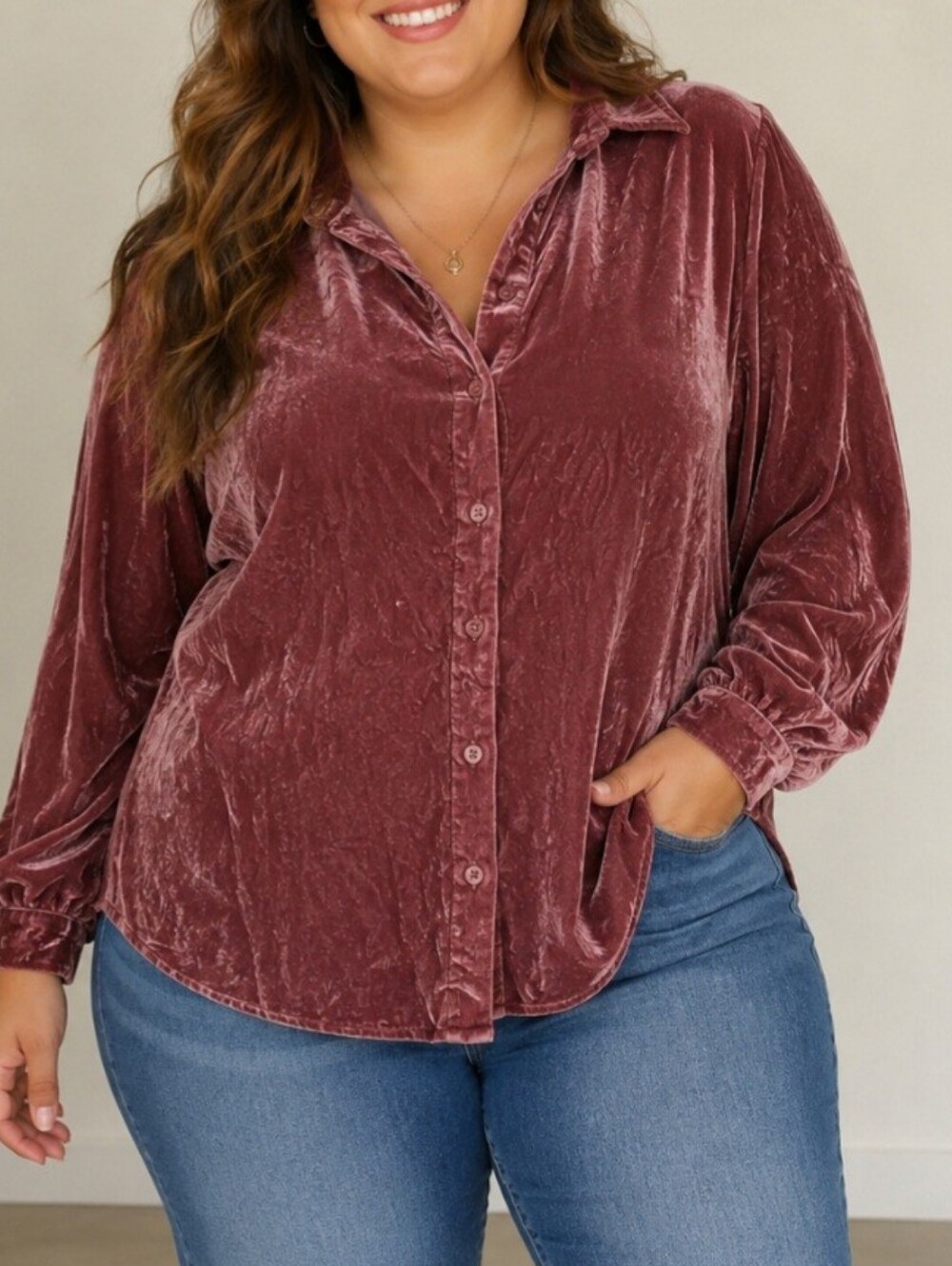 Torrid long sleeve burgandy button up Velour collared shirt size 1x indie sleeze
